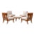 Teak Klismos Patio Lounge Chairs Set of 4 For Sale