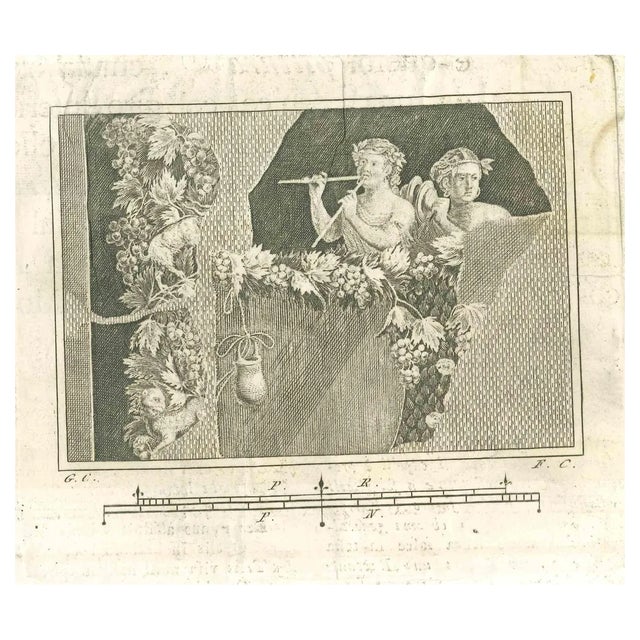 Ferdinando Campana, Roman Fresco, Etching, 18th Century For Sale