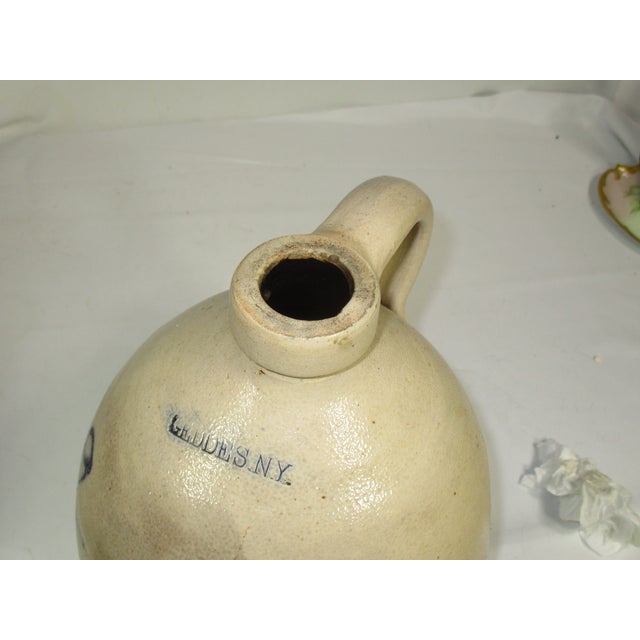Antique Geddes Ny Floral Motif Stoneware Jug For Sale - Image 10 of 16