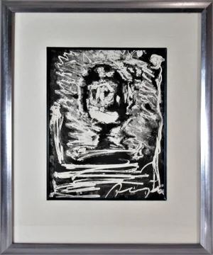 Adja Yunkers, "Moon Face" Original lithograph., 1960
