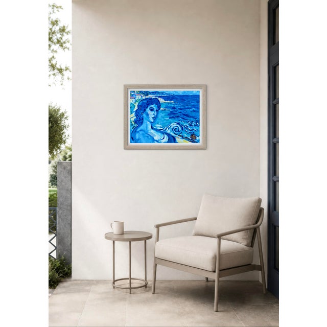 Blue The Blue Hour Mosaic - Original Seascape in Oil For Sale - Image 8 of 14