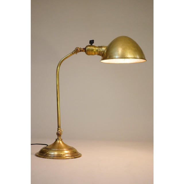 Brass 1920s Rare Early Art Deco Industrial Machine Age Brass Elegant Articulating Lamp O C White Faries Era For Sale - Image 8 of 12