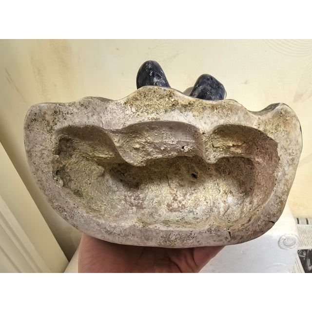 Chinese Vintage Ceramic Buddhist Sculpture,Hand Carved Blue and White Porcelain the Eighteen Arhats Statue For Sale - Image 10 of 10