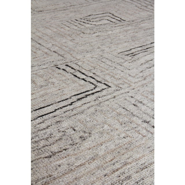 Not Yet Made - Made To Order Adrian Hand knotted Wool/Bamboo/Silk Ivory/Gray/Beige Rug-6'x9" For Sale - Image 5 of 9