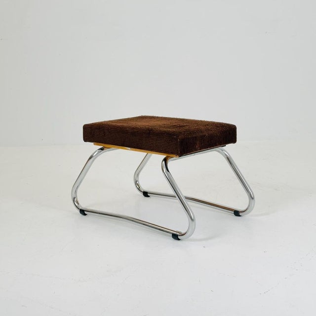 Mid-Century Ottoman with Chrome Details and Hidden Steps, 1960s For Sale - Image 3 of 11