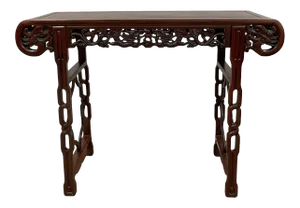 Early 20th Century Chinese Rosewood Dragon Altar Table/Entry Console