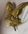 Antique Gold Gilded Solid Brass Bronze Open Winged Eagle Bird Heavy Flag Finial For Sale - Image 10 of 14