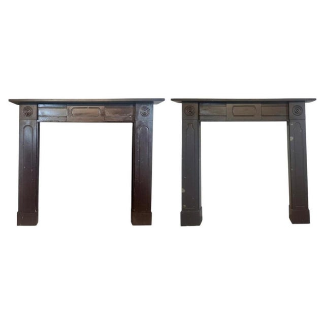 Antique Irish Regency Slate Fireplace Mantels, 1810s, Set of 2 For Sale - Image 18 of 18