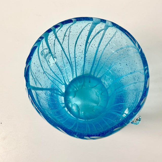 1960s Italian Hollywood Regency Pablo Venini Murano Glass Ice Bucket With Petite Bubbles For Sale - Image 13 of 13