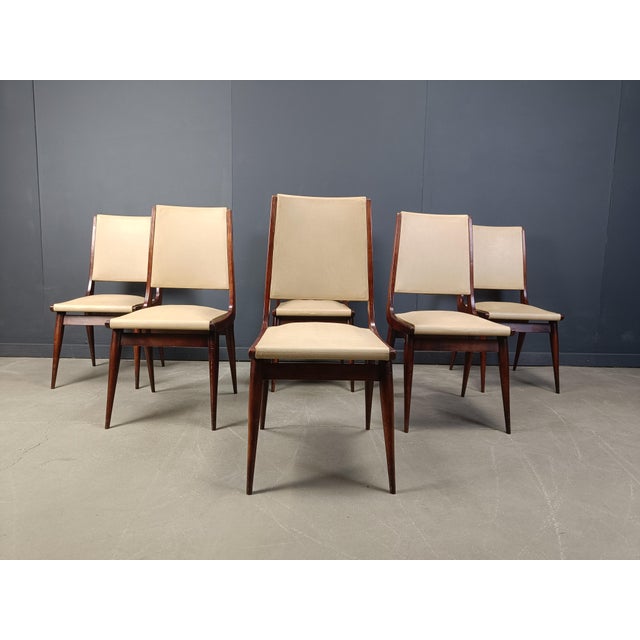 Mid-Century Modern Italian Dining Chairs, 1950s, Set of 6 For Sale - Image 6 of 12