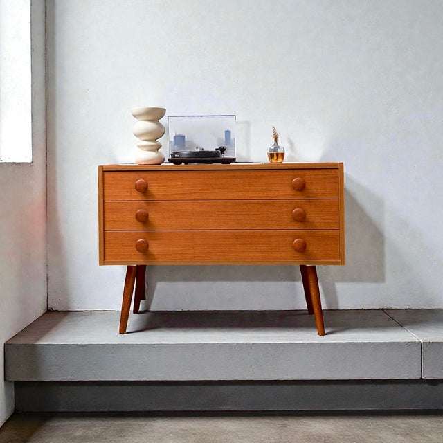 Mid-Century Modern Vintage Teak Chest of Drawers from Ikea, Denmark, 1970s For Sale - Image 3 of 12