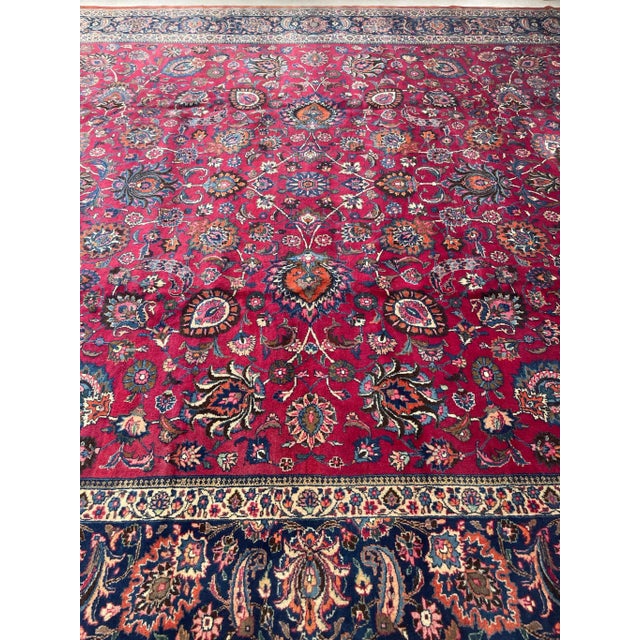 Vintage Persian Mashad Rug - 11.7 X 16 For Sale In Milwaukee - Image 6 of 12