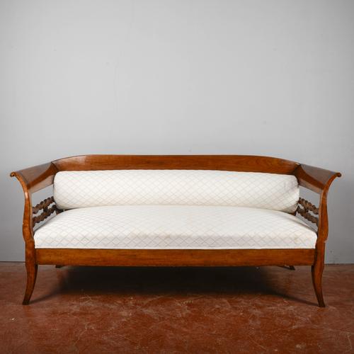 Three-Seater Sofa in Walnut For Sale - Image 9 of 9