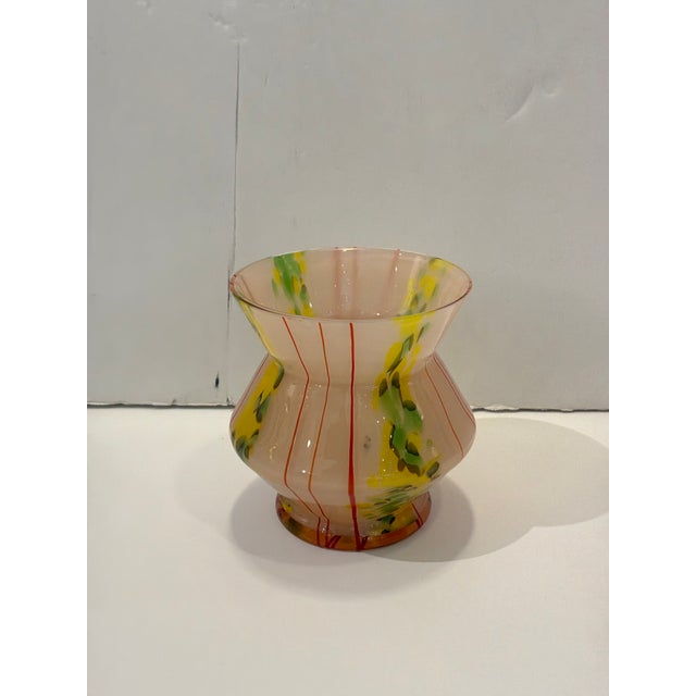 Czech / Kralik Art Glass Vase For Sale - Image 4 of 5