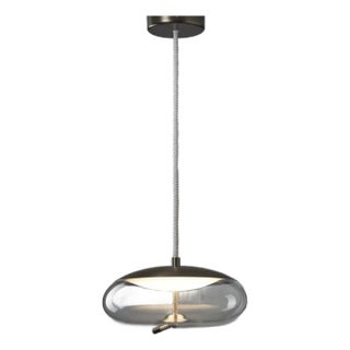 Brokis “Knot” suspension lamp in transparent smoke-grey glass, pendant Light For Sale