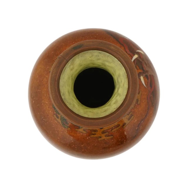 Japanese Cloisonne Enamel Meiji Goldstone Dragon Vase Attributed to Honda School For Sale - Image 4 of 7