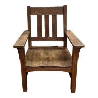Authentic Antique Stickley Chair, Model #540, Signed With Original Stickley Labels For Sale