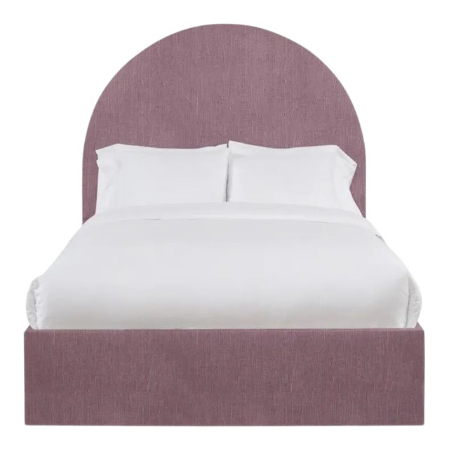 Poppy King Bedframe, Plum Linen For Sale