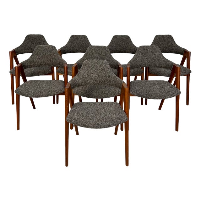 Danish Compass Dining Chairs in Teak for Schou Andersen Møbelfabrik, 1950s, Set of 8 For Sale