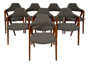 Danish Compass Dining Chairs in Teak for Schou Andersen Møbelfabrik, 1950s, Set of 8
