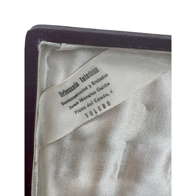 Set of 6 Mid 20th Century Vermeil Spanish Alpaca Silver Demitasse Spoons From Toledo - In Original Box For Sale - Image 11 of 12