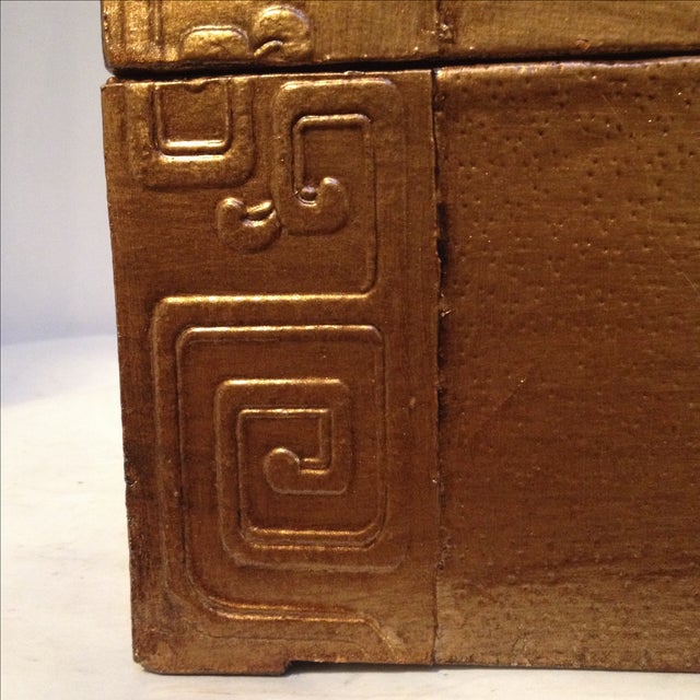 Sarreid Ltd. Sarreid Copper Leather Chest For Sale - Image 4 of 10