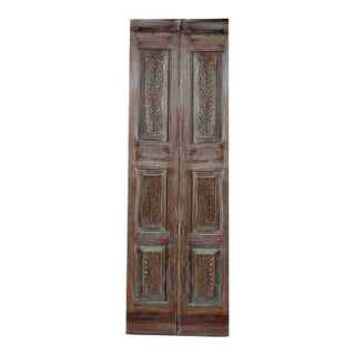 Antique Carved Rustic Farmhouse Door | French Country Style Barn Door 80x28 For Sale