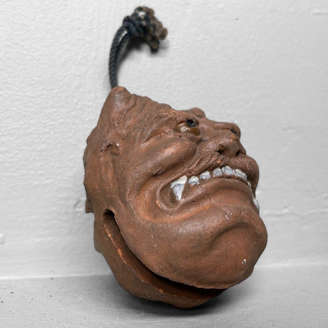 Antique Japanese Oni Dorei Bell with Dual Faces, 1920s For Sale - Image 15 of 18