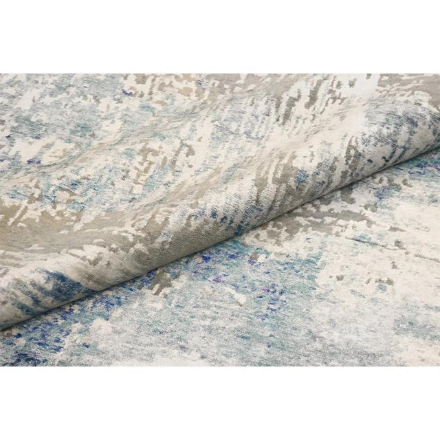 2020s Pasargad Home Modern Cream Area Rug, 9' 1'' X 11'10'' For Sale - Image 5 of 5