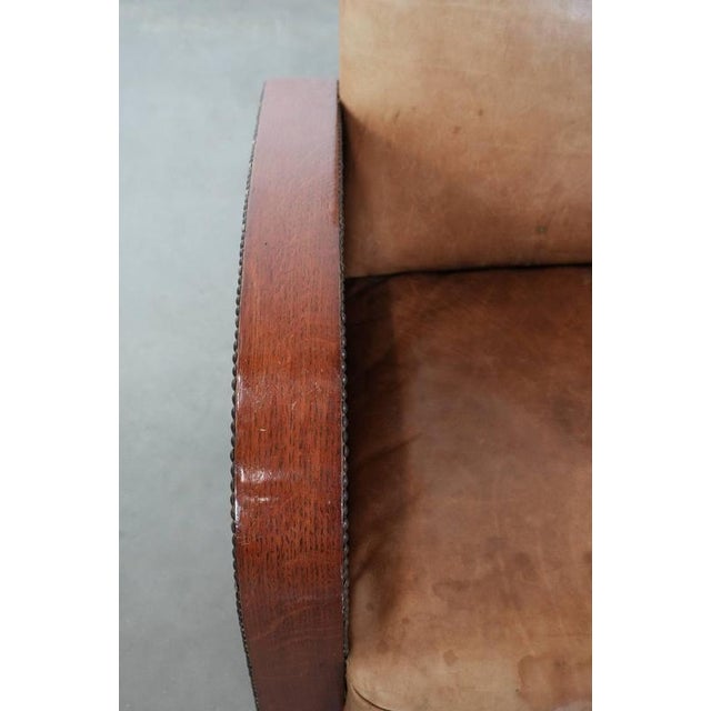 Art Deco Armchair in Cowhide Leather For Sale - Image 7 of 18