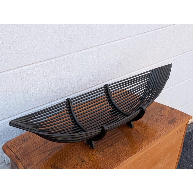 Capture the essence of organic modernism with this striking vintage centerpiece bowl. Handcrafted with a dramatic,...