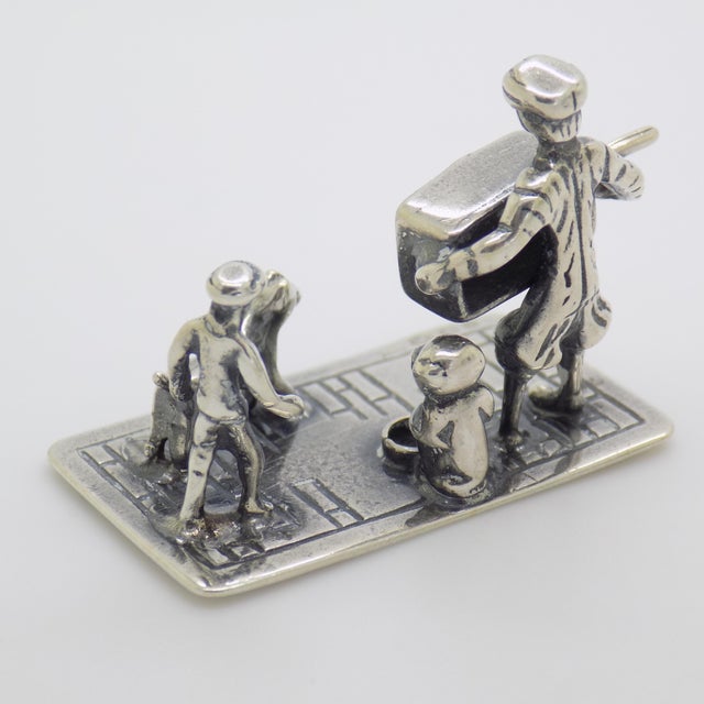 Metal Vintage British Handmade Genuine Sterling Silver 925 Figurine, 1940s For Sale - Image 7 of 13