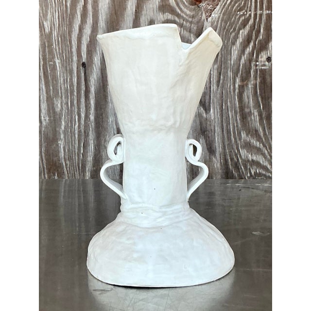 Contemporary Vintage Boho Original Studio Pottery Vase For Sale - Image 3 of 10