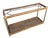Palm Beach Chic Rattan Cane and Gold Console Table For Sale