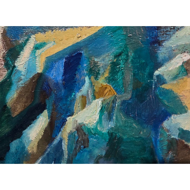 Phil Dike- Abstract Mountain Landscape With Village Study -Oil Painting For Sale In Los Angeles - Image 6 of 13