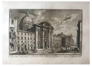 Giuseppe Vasi, Chiesa di S.Carlo ed Ambrogio al Corso, Etching, 18th Century