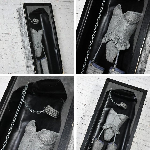 Susan Tibbles Life Sized Art Assemblage “Master Lock” Framed Sculpture in Distressed Display Case For Sale - Image 10 of 12