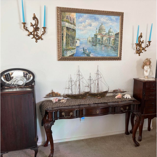 Metal 1970s Sailing Duo, Brass Sailboat Sculpture by Curtis Jere, 23" X 53" For Sale - Image 7 of 12