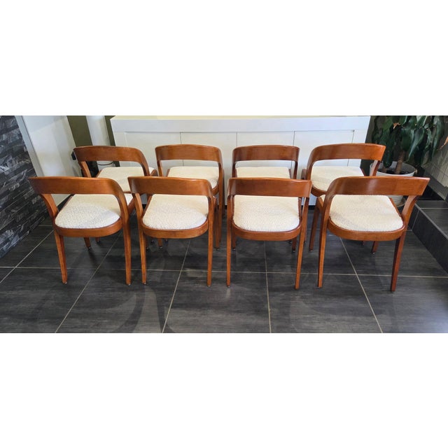 Brown Vintage Gondola Chairs from Baumann, France, 1970s, Set of 8 For Sale - Image 8 of 18
