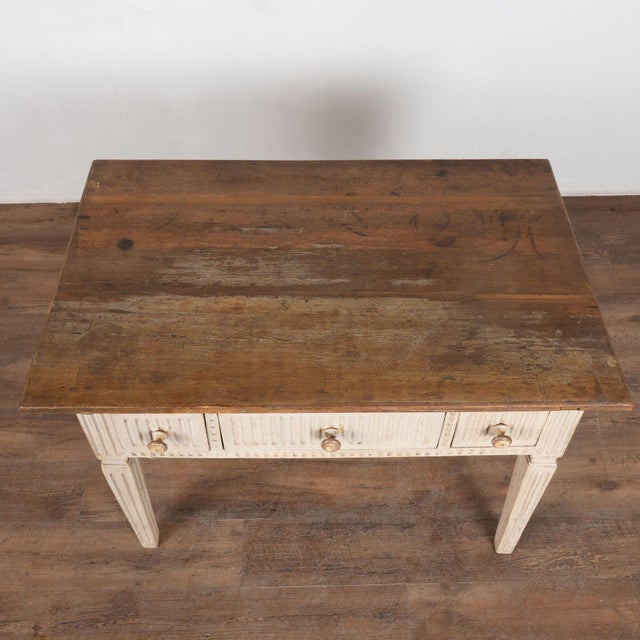 19th Century Original Painted Swedish Pine Side Table Console For Sale - Image 4 of 15