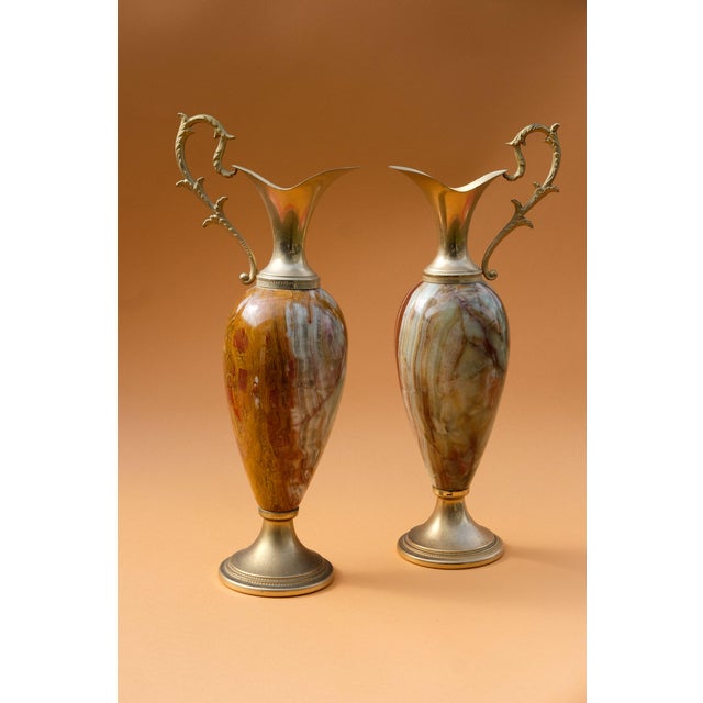 Art Nouveau Jugs in Onyx and Bronze, 1900s, Set of 2 For Sale - Image 16 of 17
