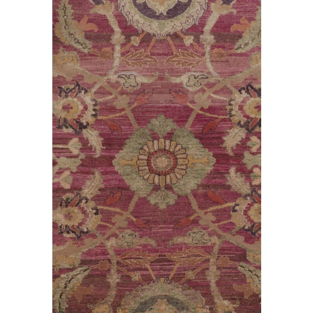 Rug & Kilim’s Modern Classics Rug in Soft Fuschia and Gold Traditional Medallion For Sale In New York - Image 6 of 8