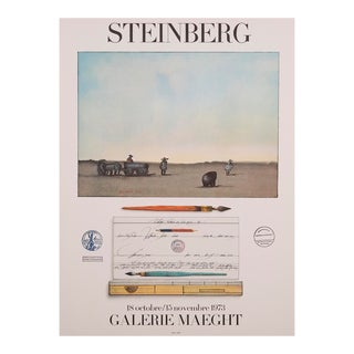 "Crayon" - Original Saul Steinberg Exhibition Poster From Galerie Maeght For Sale