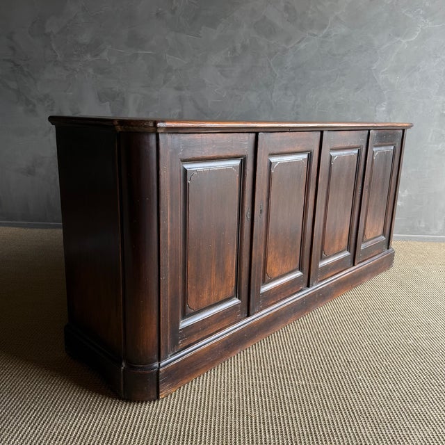 Bistro IV Reclaimed Elm Wood Cabinet With 4 Doors and Working Locks For Sale - Image 4 of 15