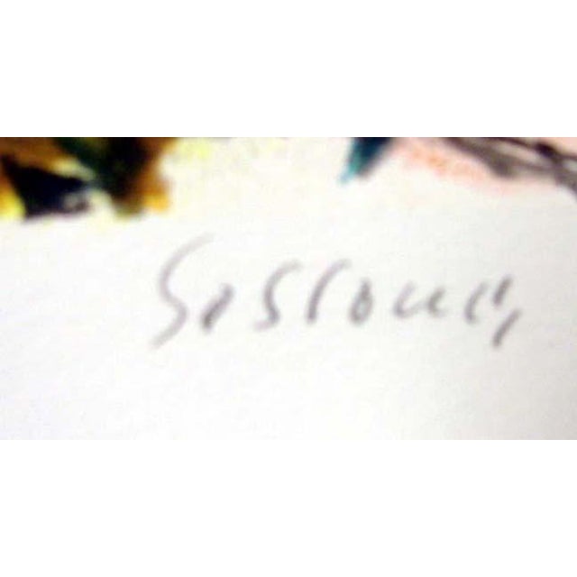 Impressionist Marco Sassone "Santa Lucia" Hand Signed & Numbered Original Serigraph For Sale - Image 3 of 3