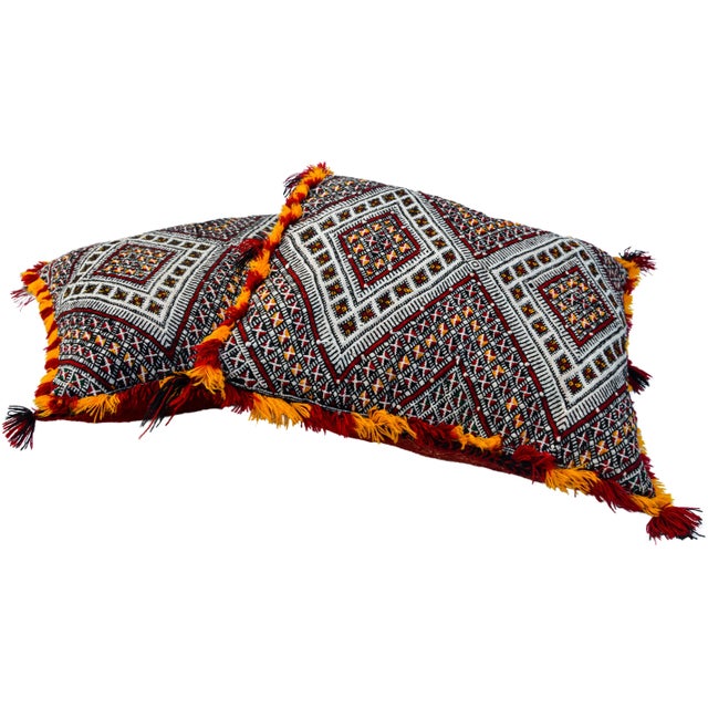 Berber Pillows W/ X & Diamonds, S/2 For Sale - Image 4 of 11