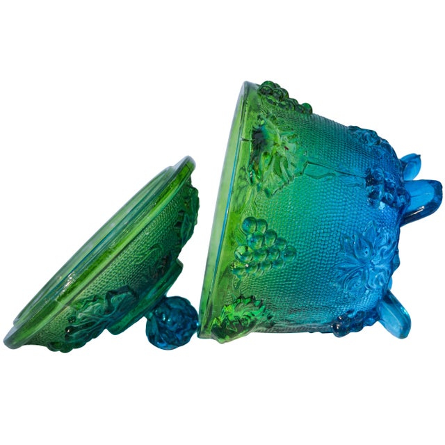 Glass Lidded Bowl W/ Grape-Pattern For Sale In New York - Image 6 of 7