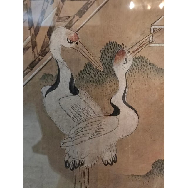 1930s Antique Chinese Painting in a Pre Mid Century Frame For Sale - Image 5 of 12