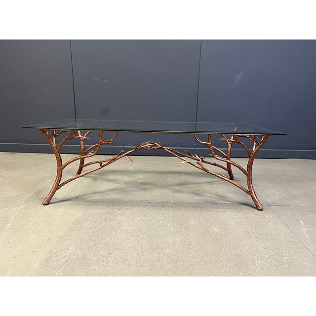Glass Vintage Wrought Iron Branch Coffee Table, 1970s For Sale - Image 7 of 13