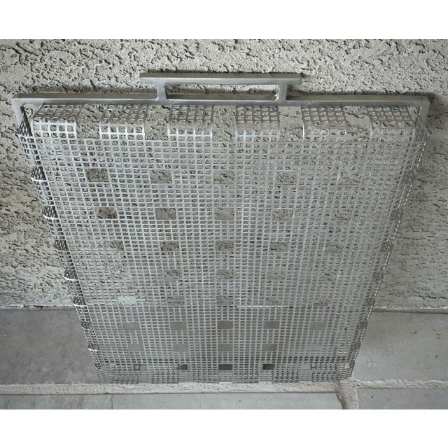 Metal Late 20th-Century Industrial Chic Wrought & Perforated Steel Double-Handled Tray For Sale - Image 7 of 18